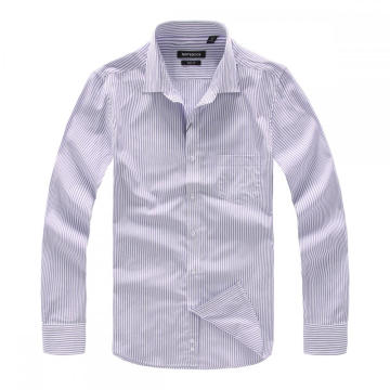 Camisa de hombre 100% de algodón a rayas Slim Fit